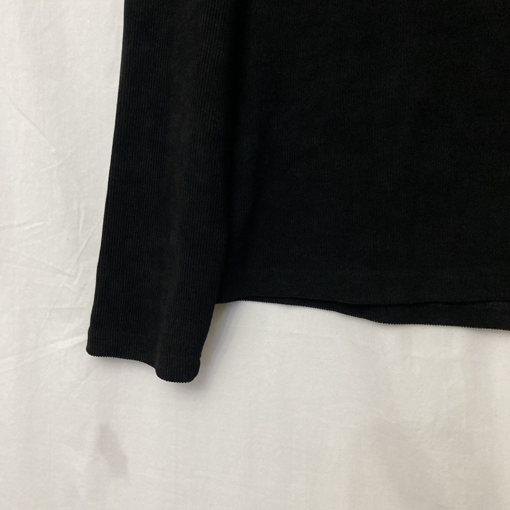 Private Edition by Chico's Black Ribbed Long Sleeve Stretchy Top‎ - SZ 2 (L/12) - Picture 6 of 11